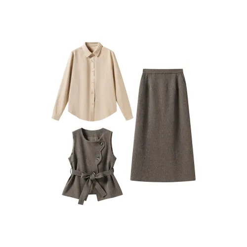 ST SAT Чай Коричневый Женский Комплект с Юбкой