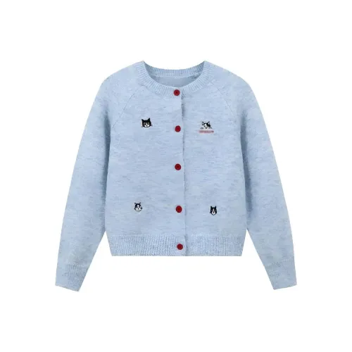 DANCANG Кошка Вышивка Укороченный Трикотажная ткань Кардиган Женские