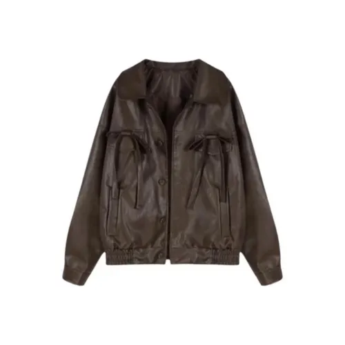 IQC Кофе Женские Кожаные Куртки