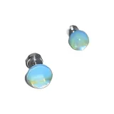 Ослепительный цвет, круглый, серьги-гвоздики, синий, 1 пара