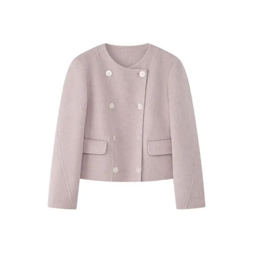 Devanro Snowflake Фиолетовый Женское Короткое Пальто