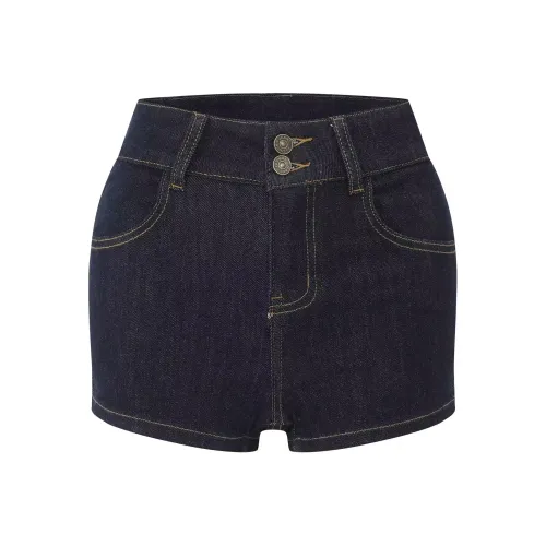 ZXBY Темно-синие женские джинсовые шорты