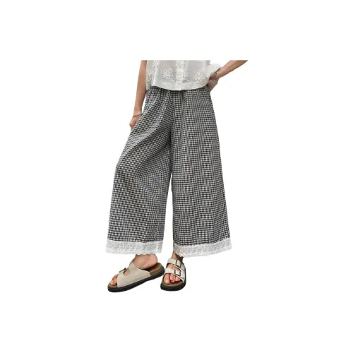 REMOULD Черный Белый Клетка Женские Повседневные Штаны