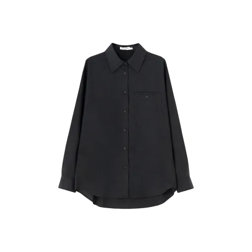 SOON FLOWER Черные Женские Рубашки
