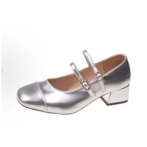 WUJI Элегантность Универсальная Обувь с Грубым Каблуком Без Подкладки Женская