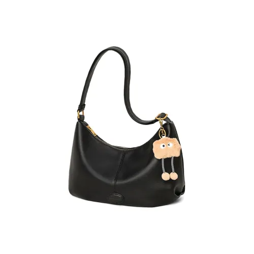 VINEY Коровья кожа Сумка через плечо Стандартная Женская Черная