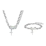 Радуга Крест Ожерелье и Браслет Комплект Одежды