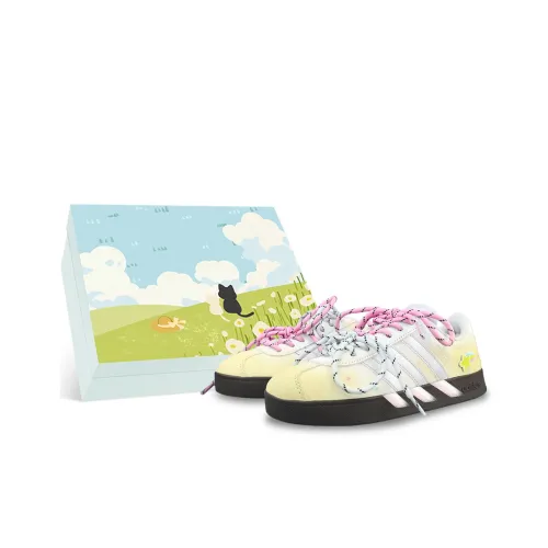 Adidas VL Court 2,0 Low Топ Скейтборд Кроссовки Унисекс Белый Желтый