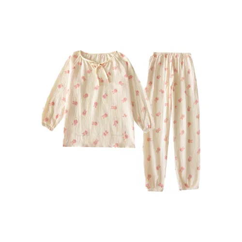 FARO Бежевый Розовый Женский Пижамный Комплект