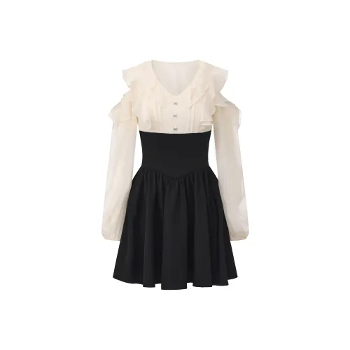 CHIWAWAMEME Длинное платье с длинными рукавами женское