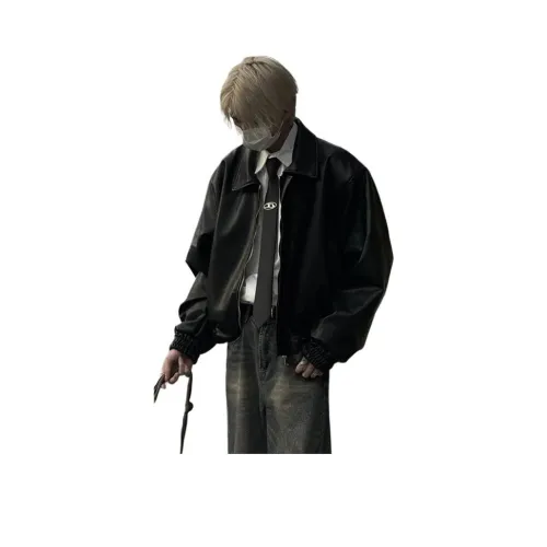 SINKACME Черные Мужские Кожаные Куртки