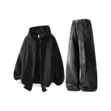 Чёрный свитшот + чёрные джинсы