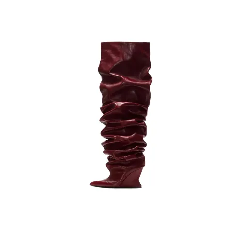 BALMAIN Over The Knee Boots 9,5cm Женские Темно-красный