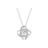 Вращающееся Сердце Четырехлистный Клевер Ожерелье -- Белый