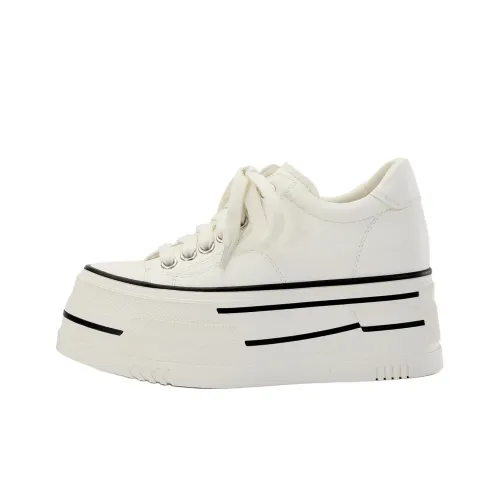 DIBO Каблук-платформа Однотонный Повседневная обувь для скейтборда Low Top Lace Up Креативный Линия Женские