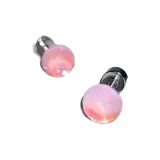 Ослепительный цвет, круглый, серьги-гвоздики, розовый, 1 пара