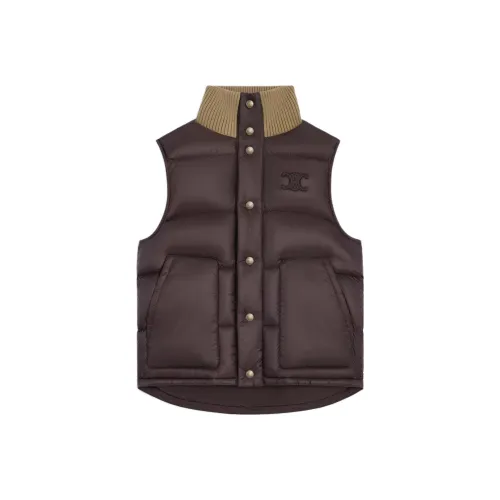 CELINE Коричневый Женский Пуховый жилет