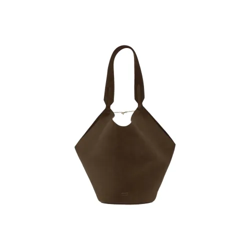 KHAITE Замшевая сумка через плечо маленькая унисекс коричневая