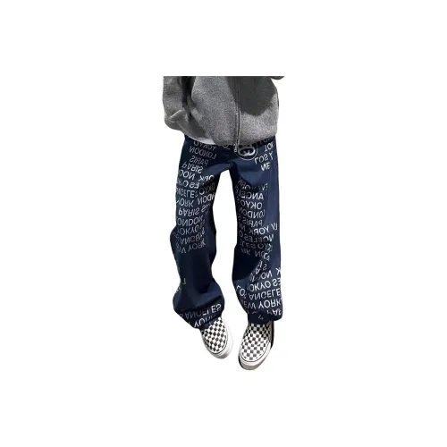 MARTHENAUT Темно-синий Унисекс Джинсы