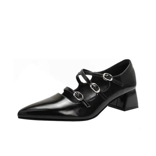 Varib Грубый каблук Мэри Джейн туфли 5CM Женские