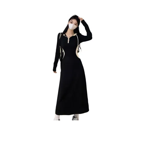 EIDOLON GRAIN Длинное платье с длинными рукавами женское