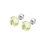 Сверкающий сплав серьги-гвоздики оливково-зеленого цвета