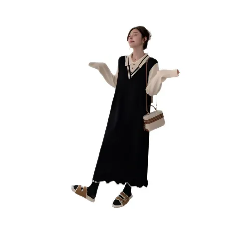 Genius Pooh Женская одежда Длинное платье с длинными рукавами для женщин