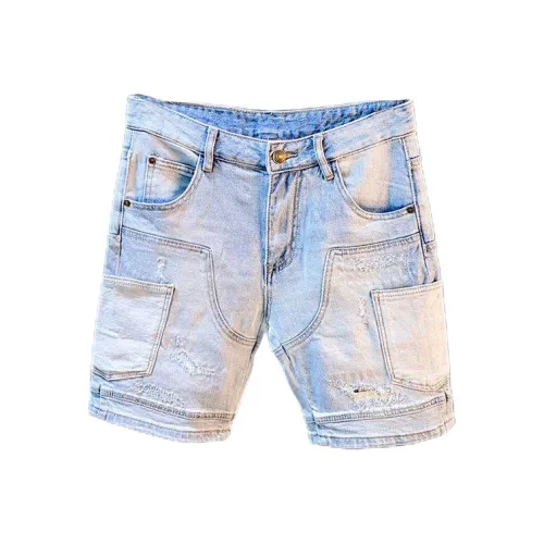 KAIZZGAO Светло-синие мужские джинсовые шорты