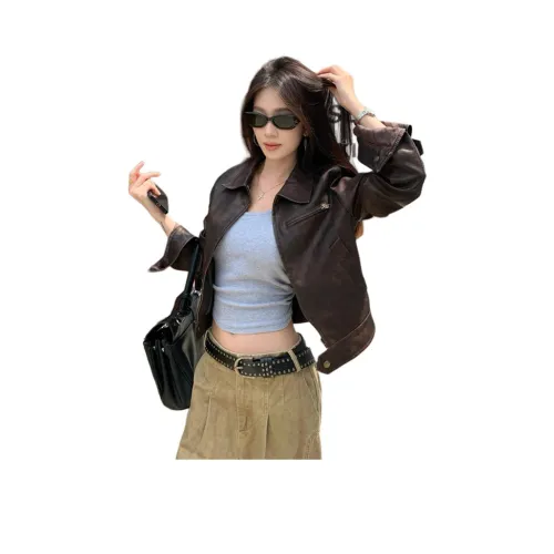 REMOULD Кофе Женские Кожаные куртки