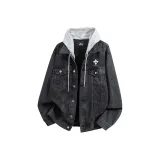 Чёрный, серый, серый, капюшон