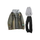Washed Yellow Clay+Gray Sweatshirt+Black Parachute Pants  
Вымытый Желтый Глина+Серый Свитшот+Черные Парашютные Штаны