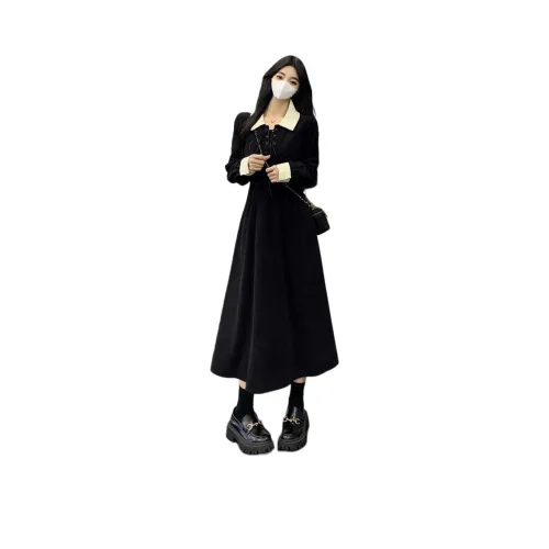 EIDOLON GRAIN Длинное платье с длинными рукавами женское