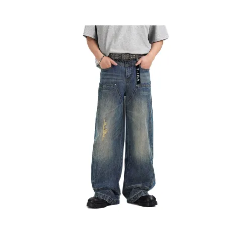 T IRA Синий Без Бренда Застежка Унисекс Джинсы