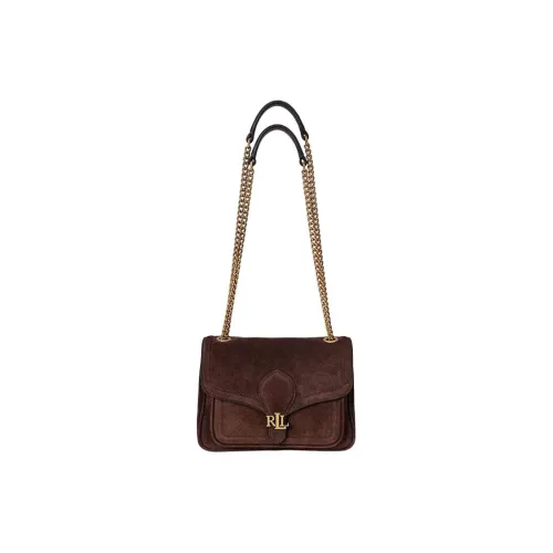 Polo Ralph Lauren Замша Плечевая Сумка Маленькая Женская Коричневая