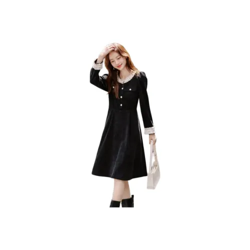 Still Quiet Длинное платье с длинными рукавами женское