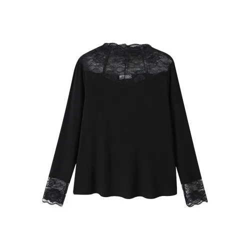 YUNFEIXIU T-рубашка Пэчворк Fashion casual Корейский стиль Большой размер Стильный Свободный крой Утягивающий Пэчворк Осенний Женский