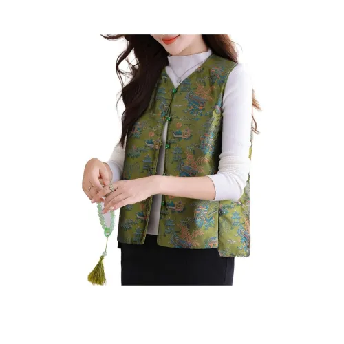 The Temptation Of The Muse Двусторонний Круглый вырез Новый китайский стиль Китайский стиль Жилет Женские