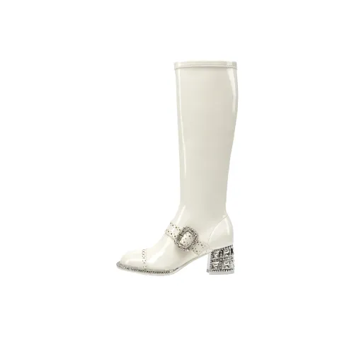 SHOESZOOO CHANEL Inspired Длинный голень Тонкие ботинки Колено Высокие сапоги 6 см Женские