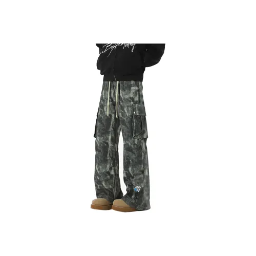 HUANQIU Tie Dye Камуфляж Унисекс Карго Брюки