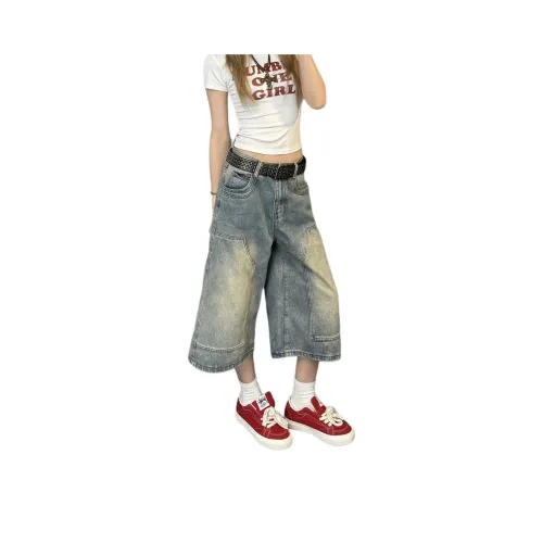 SRCG Ностальгические синие женские джинсовые шорты