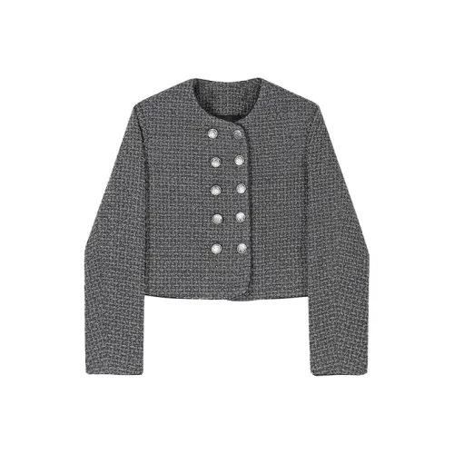 Devanro Серый Женский Короткий Пальто