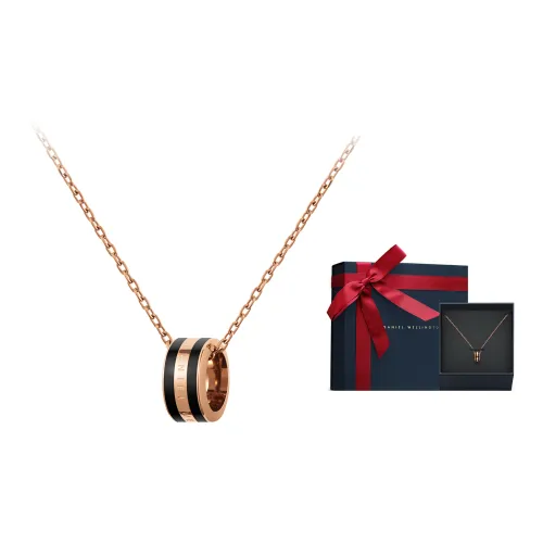 Daniel Wellington Сплав Ожерелья Унисекс Розовое Золото Внимание к деталям Черный Контраст