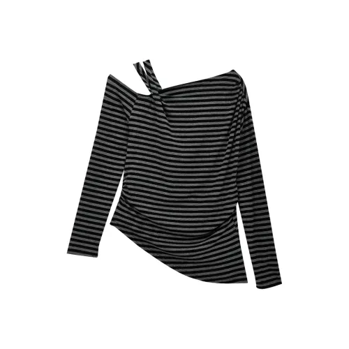 SUSANSAN Серые полосы Женские T-рубашки