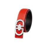 Красный с серебристой пряжкой