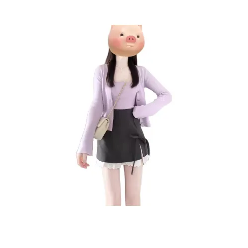 ZVJH Светло-фиолетовый Женский Трикотаж