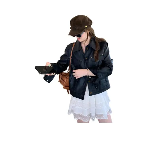 REMOULD Черные Женские Кожаные Куртки