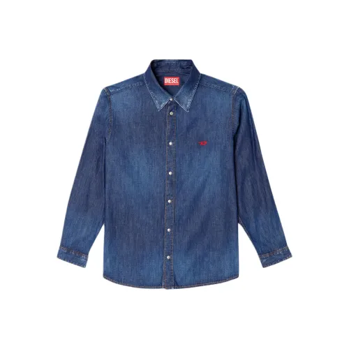 DIESEL Мужские рубашки светло-синие
