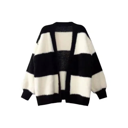 ZVJH Черный Белый Женский Трикотаж