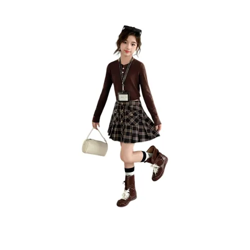 Smileyworld Коричневый Одежда Наборы Школьный возраст Юбка Комплекты