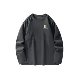 100% cotton, длинный рукав, темно-серый (Tb Car, прохладный, собака, логотип на груди)